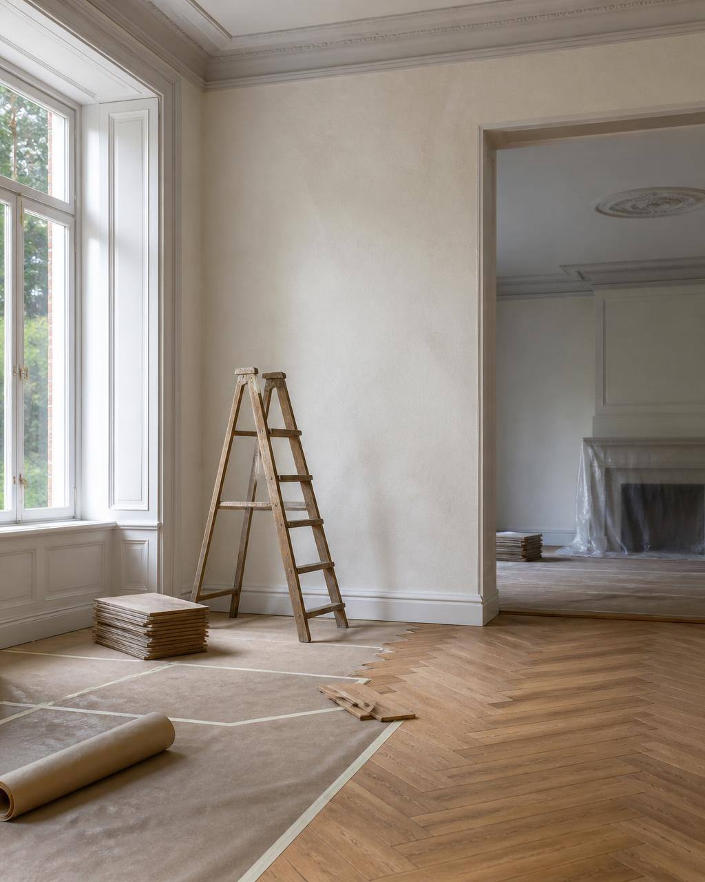 Renovierungsarbeiten in einem hochwertigen privaten Wohnhaus